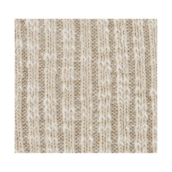 Cotton Slub Sock Beige White